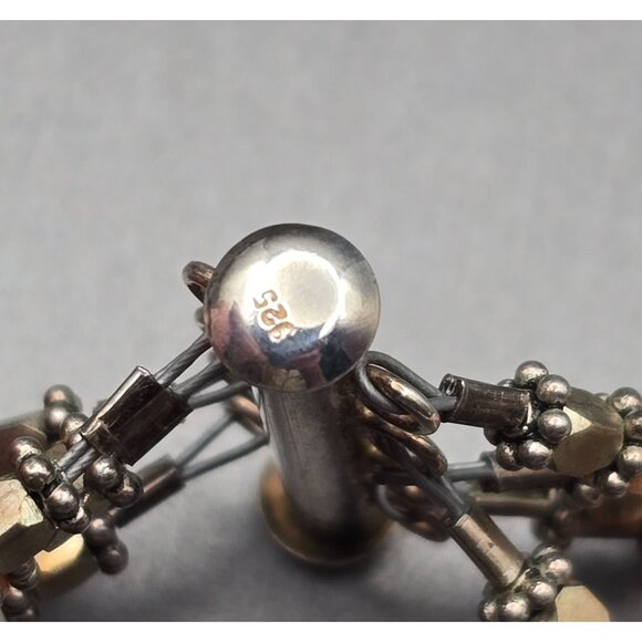 VTG Southwestern Oyster Shell Multi‑Strand Choker Necklace 13" 925 Tube Clasp - Picture 4 of 10